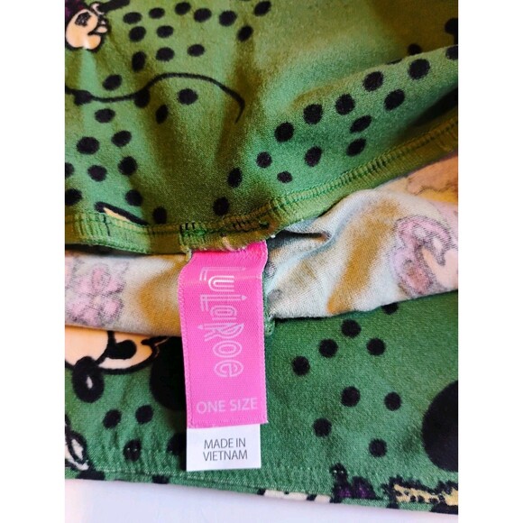 Lularoe NWOT Women's Disney's Green Mickey Mouse Leggings, One Size - Picture 3 of 4